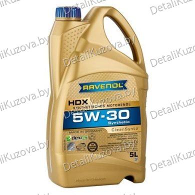 МАСЛО МОТОРНОЕ RAVENOL HDX SAE 5W-30 5л ILSAC GF-6A dexos1 WSS-M2C946