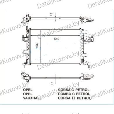 Купить радиатор OPEL CORSA (C), 00 - 03