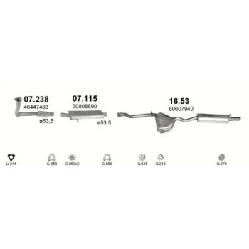 глушитель на ALFA ROMEO 146, 95 - 01