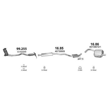 глушитель на ALFA ROMEO 147 (I), 00 - 10