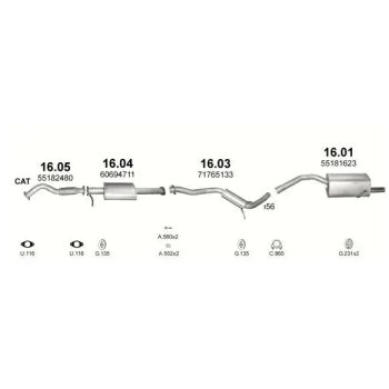 глушитель на ALFA ROMEO 156 (932), 03 - 07
