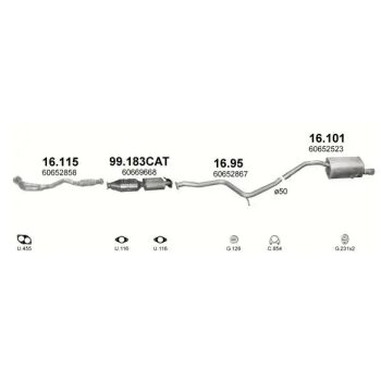 ГЛУШИТЕЛЬ ALFA ROMEO 156 (932), 97 - 02