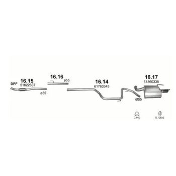 ГЛУШИТЕЛЬ ALFA ROMEO 159, 05 - 11