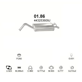 глушитель на Audi 100 2.2, 2.3-2.2, 2.3 84-91