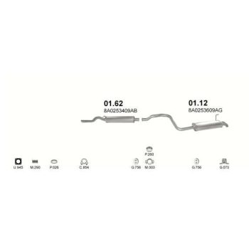 глушитель на AUDI 80 (B4), 91 - 94