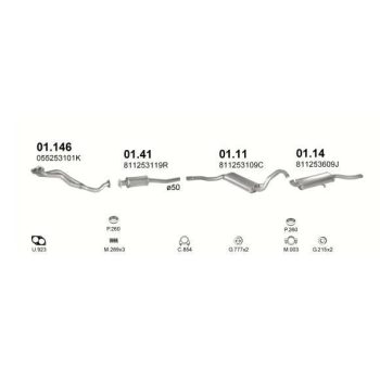 глушитель на AUDI 90 (B2), 84 - 86