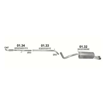 глушитель на AUDI A1 (8X), 10 - 15