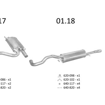 глушитель на AUDI A4 (B5), 94 - 99