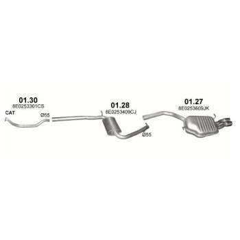 глушитель на AUDI A4 (B7), 05 - 08