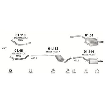глушитель на AUDI A4 2.0 SEDAN