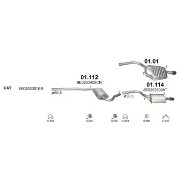 глушитель на AUDI A4 2.0 SEDAN