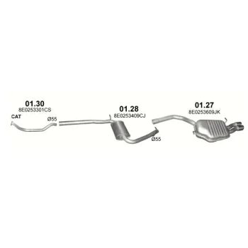 глушитель на AUDI A4 (B7), 05 - 08