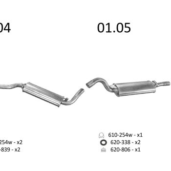 глушитель на AUDI COUPE (B3), 88–91