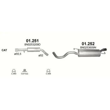 глушитель на AUDI TT (8N), 98 - 06
