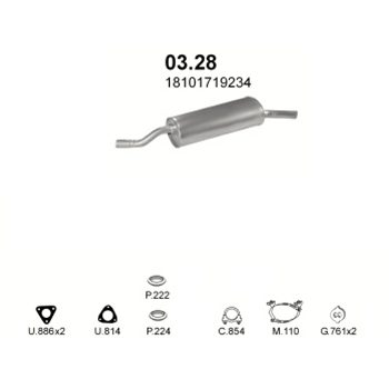 глушитель на BMW 3 E30 2.0, 2.4 D-E30 320i, E30 324d, E30 320i Touring 82-91
