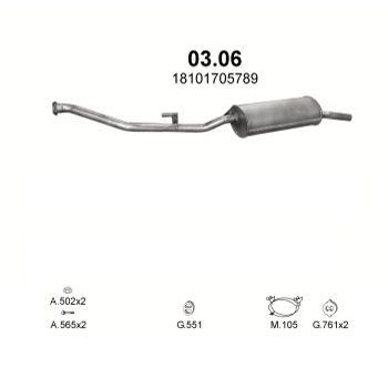 ГЛУШИТЕЛЬ BMW 3 E30-1.6 88-90