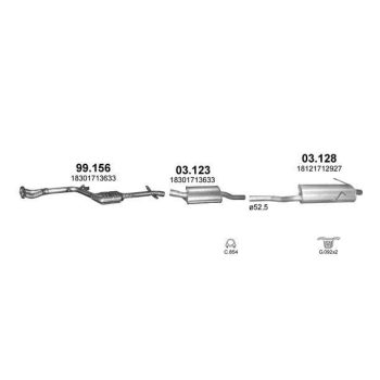 глушитель на BMW 3 (E46), 97 - 03