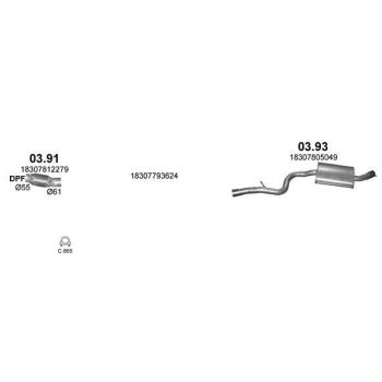 глушитель на BMW 3 (E90/E91), 05 - 10
