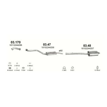 глушитель на BMW 3 (E36), 90 - 00