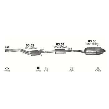 глушитель на BMW 3 (E46), 97 - 03