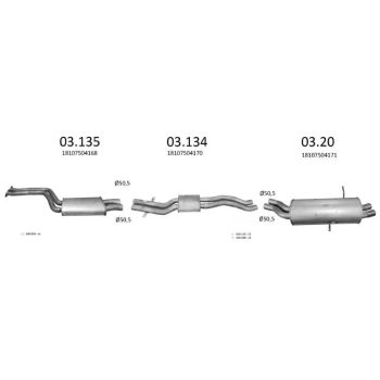 глушитель на BMW 3 (E46), 01 - 07