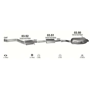 глушитель на BMW 3 (E46), 97 - 03