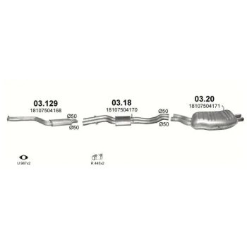 глушитель на BMW 3 (E46), 01 - 07