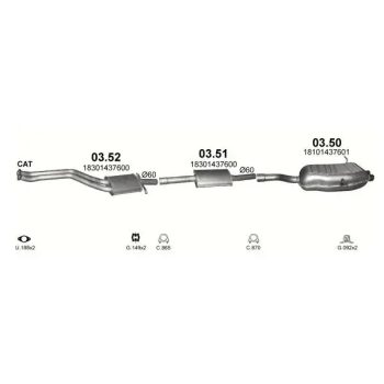 глушитель на BMW 3 (E46), 97 - 03