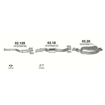 глушитель на BMW 3 (E46), 97 - 03