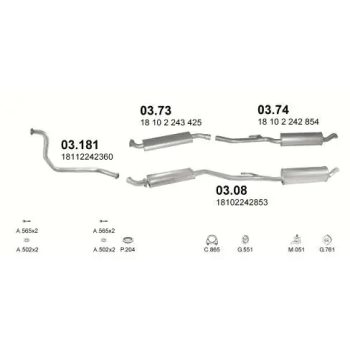 глушитель на BMW 5 (E34), 88 - 96