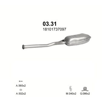 глушитель на BMW 3 E36 2.0, 2.5-320i, 323i 90-99