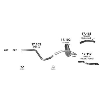 глушитель на CHEVROLET CRUZE (J300), 12 - 16