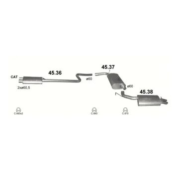 глушитель на CHRYSLER 300M, 99 - 04