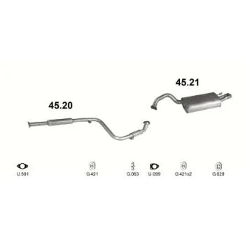 глушитель на CHRYSLER SEBRING, 95 - 03