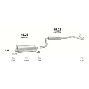 глушитель на CHRYSLER VOYAGER (II), 91 - 95