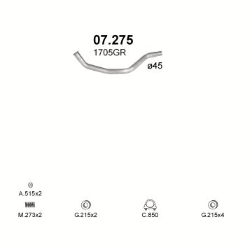 глушитель на Citroen C25 2.5 D-C25D, C25D 4x4 82-94
