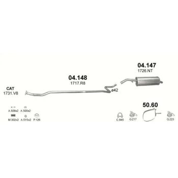 глушитель на CITROEN C3 (I), 02 - 06