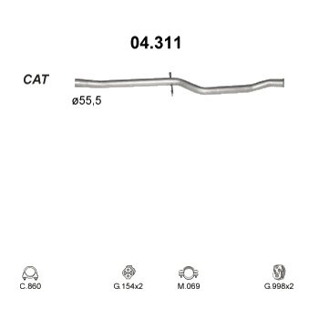 глушитель на Citroen C5 1.8, 2.0-1.8i 16V,  2.0i 16V, 2.0HPi 16V 00-02 