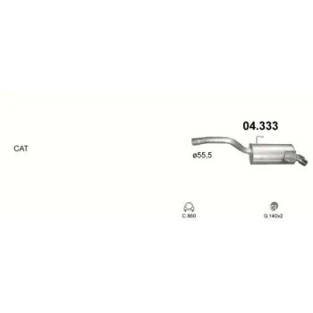 глушитель на CITROEN C8 (I), 02 - 08