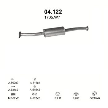 глушитель на Citroen Jumper 1.9 D, 2.5 D-1.9 Turbo Diesel Combi, 2.5 D Combi, 2.5 D 94-02