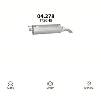 глушитель на Citroen Xantia 1.8-1.8i 8V, 1.8i 16V 96-01