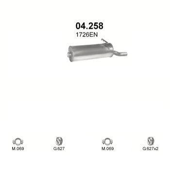 глушитель на Citroen Xsara Piccaso 1.6-1.6i, 1.6i 16V 99-11