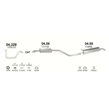 глушитель на CITROEN ZX, 91 - 98