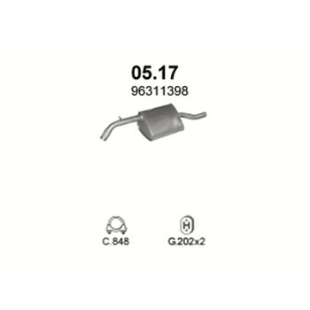 глушитель на Daewoo Nubira 2.0-2.0i 16V Dohc Man 97-99