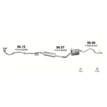 глушитель на DAIHATSU CUORE (L251), 03 - 07