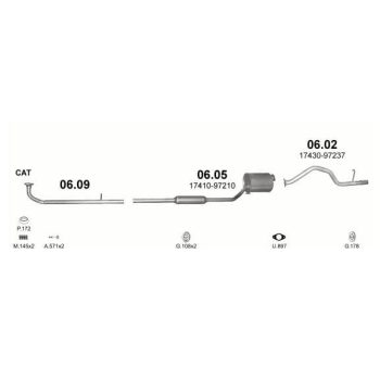 глушитель на DAIHATSU CUORE (L700), 98 - 03