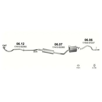 глушитель на DAIHATSU CUORE (L251), 03 - 07