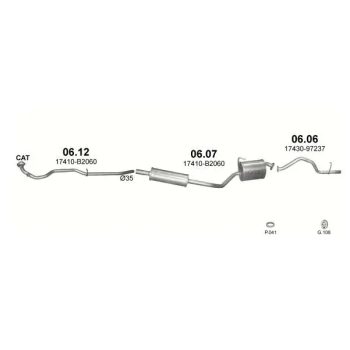 глушитель на DAIHATSU CUORE (L251), 03 - 07