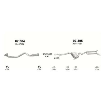 глушитель на FIAT BRAVA, 95 - 01