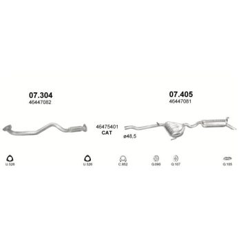 глушитель на FIAT BRAVA/BRAVO 1.9D